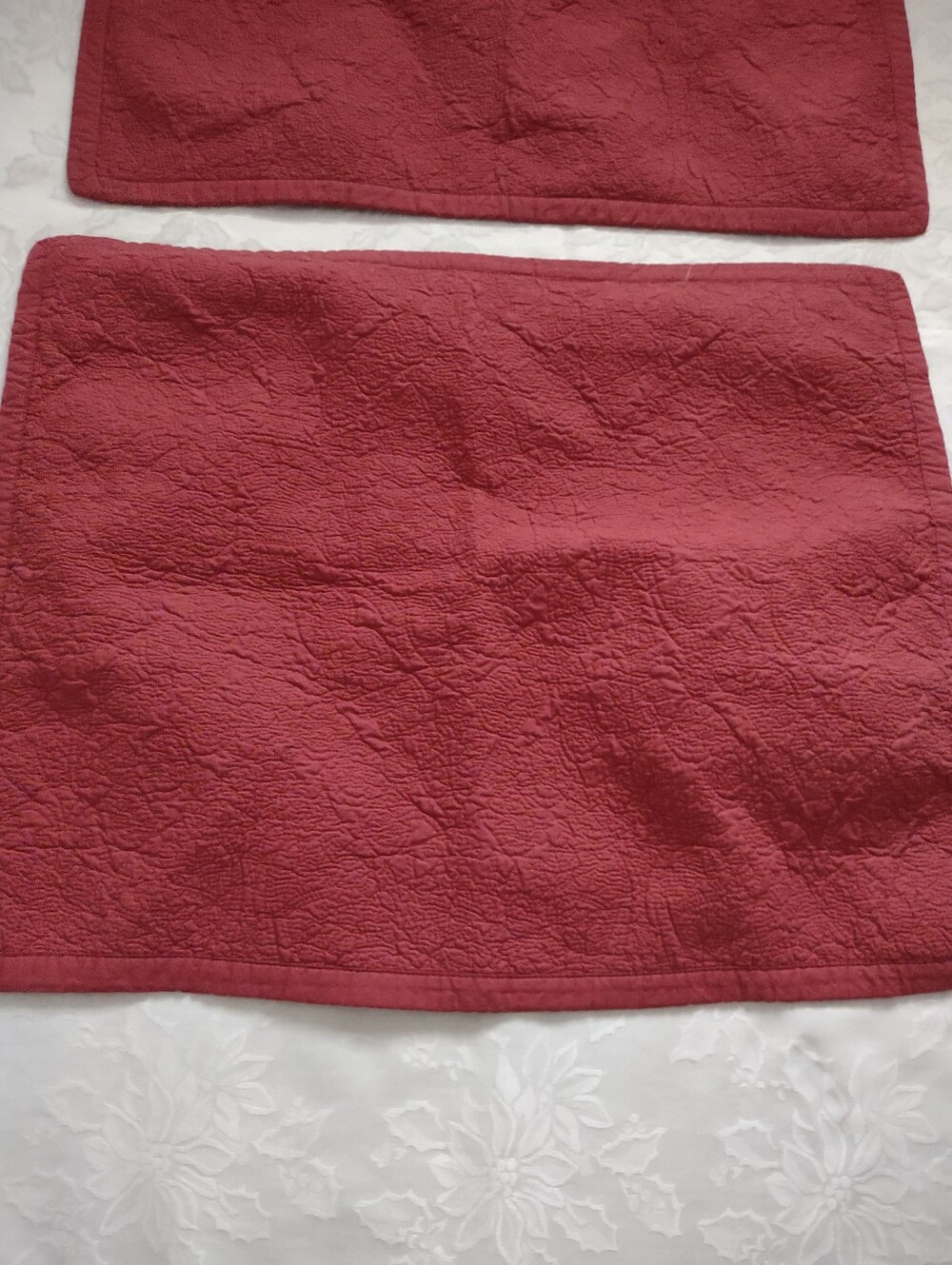 Chaps Ralph Lauren Quilted burgundy Pillow Shams